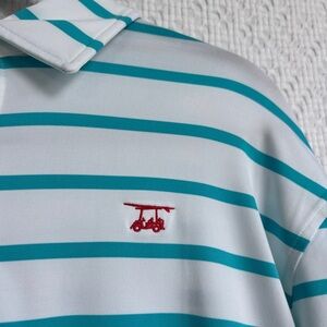 Bald Head Blues Albatross Polo in White with Scuba Stripes SZ L NWT